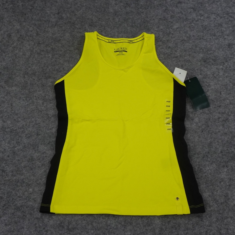 Ralph Lauren Active Tank Top Womens Petite XS Athleisure Running Yellow C